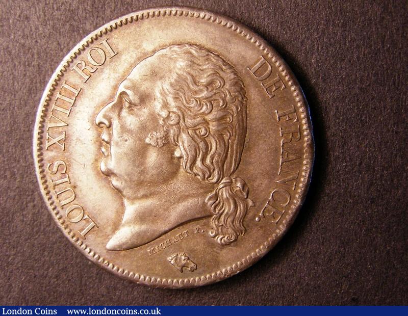 France Five Francs 1821 A Le Franc 309/59 EF with grey tone : World Coins : Auction 126 : Lot 483
