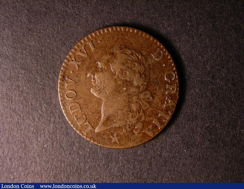 France Sol 1786 W Lille Mint KM#578.16 Good VF with some weak areas : World Coins : Auction 126 : Lot 488