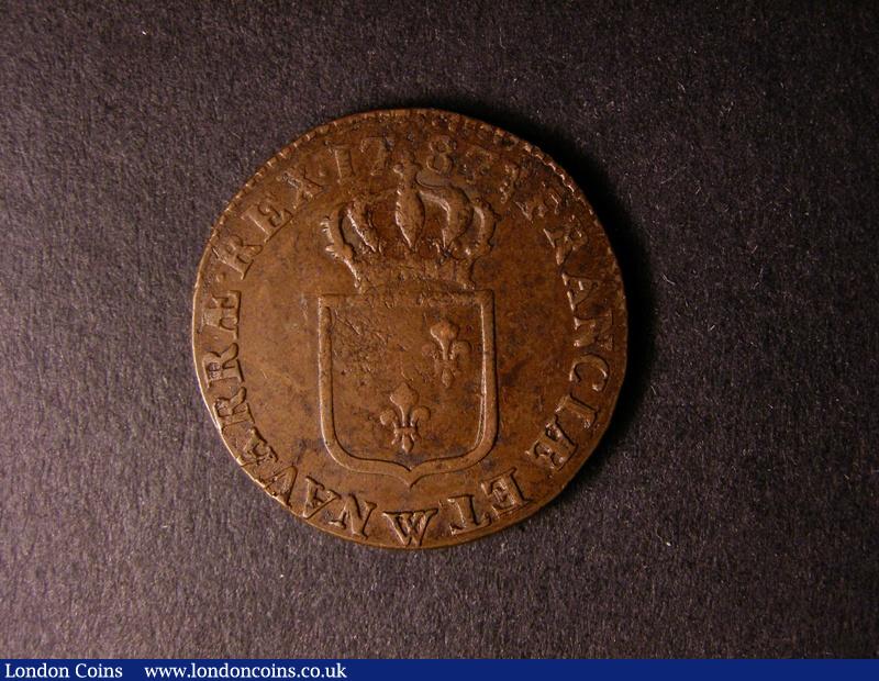 France Sol 1786 W Lille Mint KM#578.16 Good VF with some weak areas : World Coins : Auction 126 : Lot 488