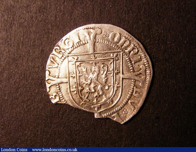 Scotland Groat James V Second Coinage 1526-1539 S.5378 with trefoil of pellets in obverse field, OPPIDV legend EF with a piece broken off the coin up to the inner circle below the bust in a straight line of around 16mm : World Coins : Auction 126 : Lot 560