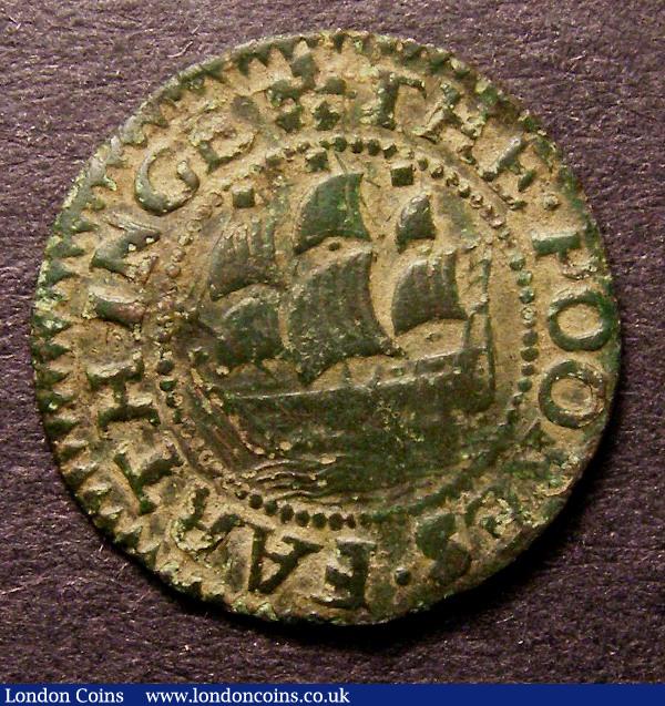 Farthing 17th Century Somerset Minehead 1668 The Poores Farthinge Dickinson 187 Fine with green patina : Tokens : Auction 126 : Lot 593