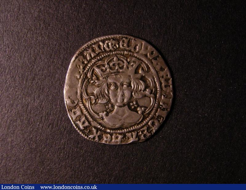 Groat Edward IV First Reign Light Coinage with Quatrefoils at neck, London mint mintmark Rose no fleur on breast, with extra pellet in third quarter of the reverse S.2000 NVF with pleasant underlying tone,  Ex-Rochester Collection : Hammered Coins : Auction 126 : Lot 794