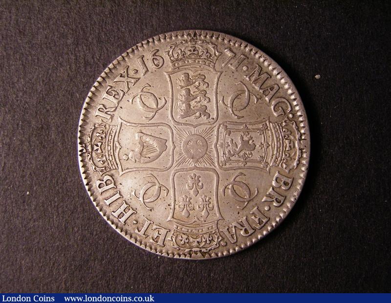 Crown 1671 VICESIMO TERTIO ESC 43 Good Fine with grey tone and a few flecks of haymarking : English Coins : Auction 126 : Lot 881