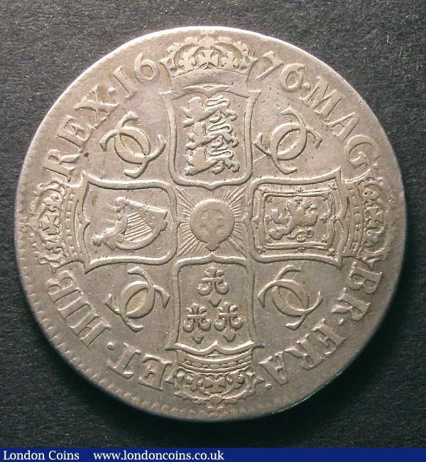 Crown 1676 VICESIMO OCTAVO ESC 51 Good Fine/Fine : English Coins : Auction 126 : Lot 886