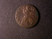 London Coins : A126 : Lot 965 : Farthing 1694 Peck 618 No stop after MARIA Fine with some light pitting on the flan
