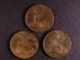 London Coins : A127 : Lot 1426 : Farthings (3) 1860 Beaded Border Freeman 496 dies 1+A (2) GEF and UNC, 1885 Freeman 555 dies 7+F...