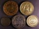 London Coins : A127 : Lot 641 : World Medals (6) including seated female, bronze, no inscription by Brenet. Belgium, Leo...