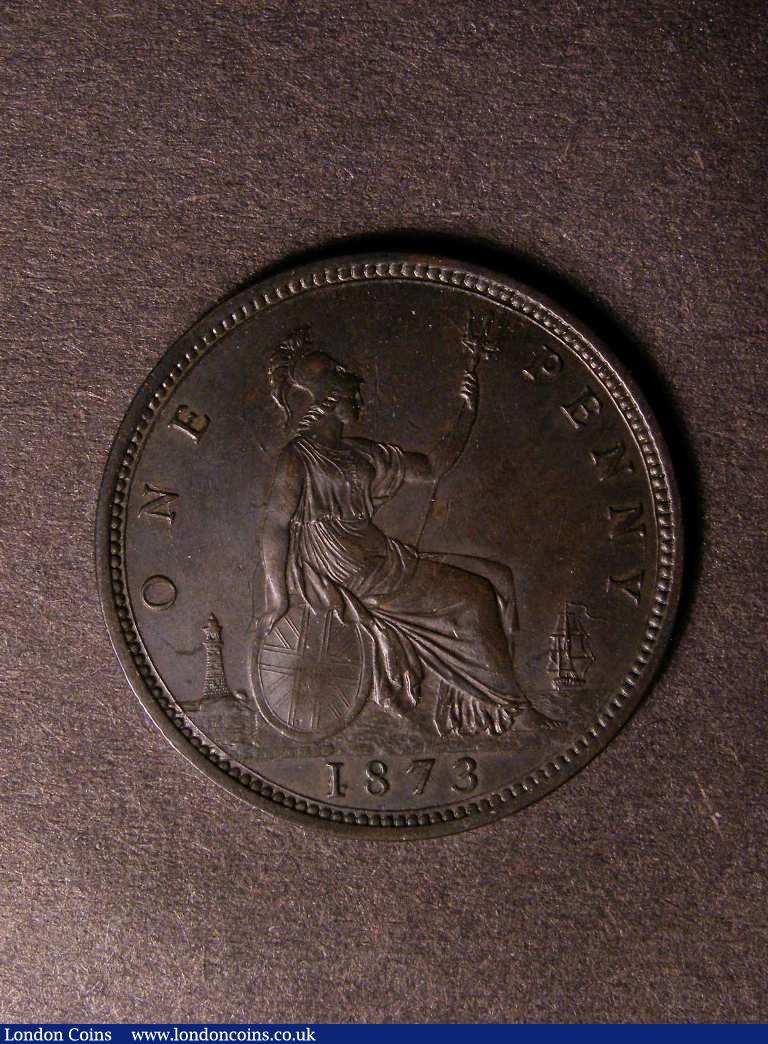 London Coins : A128 : Lot 1568 : Penny 1873 Freeman 64 dies 6+G GEF