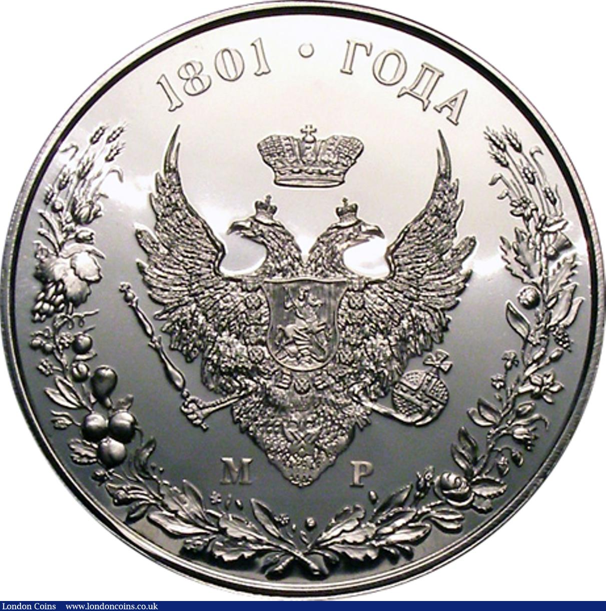 London Coins : A128 : Lot 2144 : Russia INA Retro Patterns Alexander I (1801-1825)  1801-dated Medal or ‘Military Rouble.? Lot ...