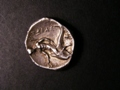 London Coins : A129 : Lot 1005 : Ancient Greece. Taras. 302 - 281BC (silver) Didrachm. Boy on horse standing right. R. Taras seated l...