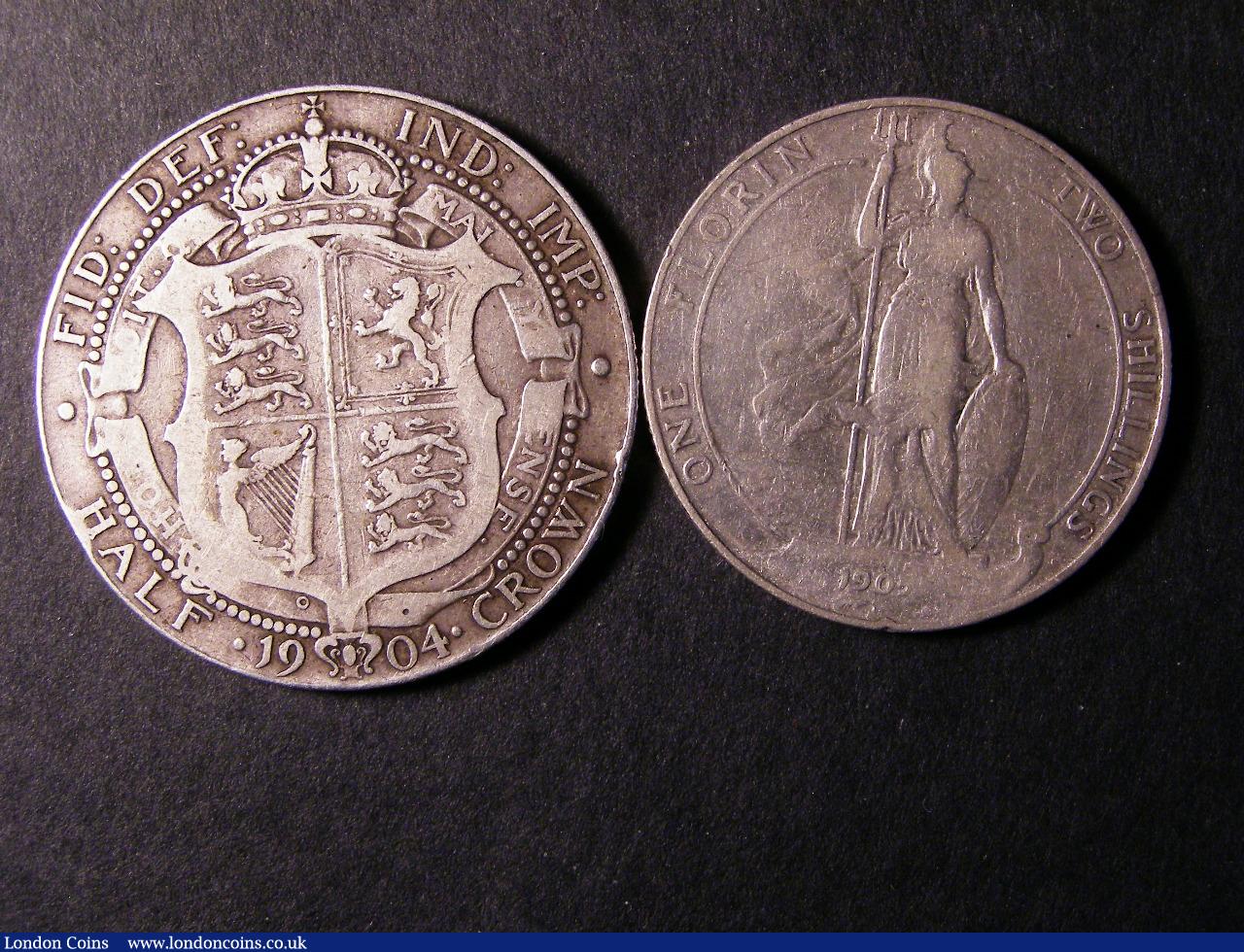 London Coins : A130 : Lot 1203 : Florin 1905 ESC 923 and Halfcrown 1904 ESC 749 VG - Fine