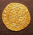 London Coins : A130 : Lot 999 : Quarter Noble Edward III Treaty Period 1361-1369 London Mint Lis in centre Annulet before Edward S.1...