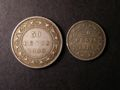 London Coins : A131 : Lot 511 : Canada - Newfoundland (2) 50 Cents 1900 KM#6 NVF, 20 Cents 1881 KM#4 Fine