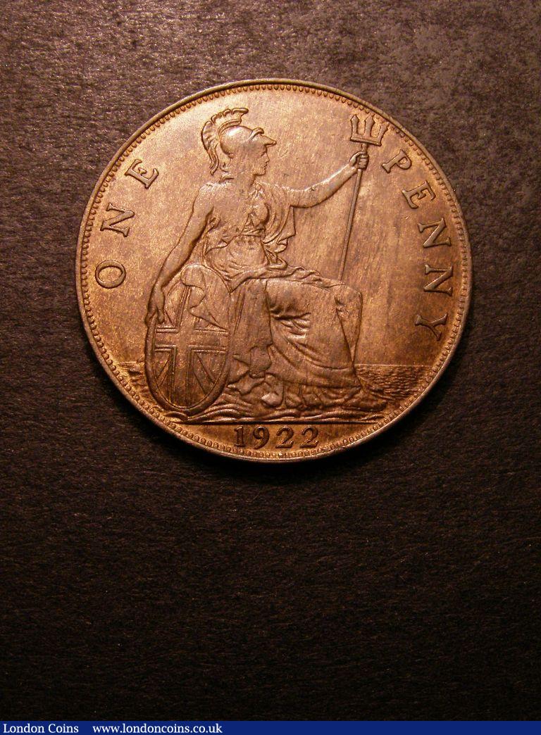 London Coins : A132 : Lot 1169 : Penny 1922 Freeman 192 dies 3+B UNC with traces of lustre