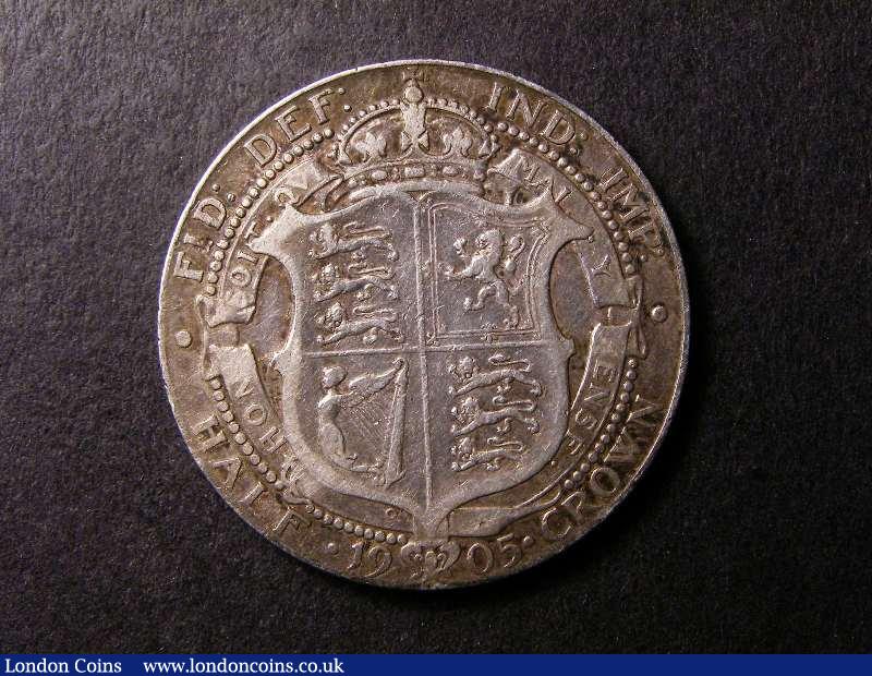 London Coins : A134 : Lot 2104 : Halfcrown 1905 ESC 750 Obverse Fine or better, Reverse NF, toned with good eye appeal