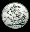 London Coins : A134 : Lot 1863 : Crown 1896 LX ESC 311 Davies 520 dies 2D Lustrous UNC with contact marks