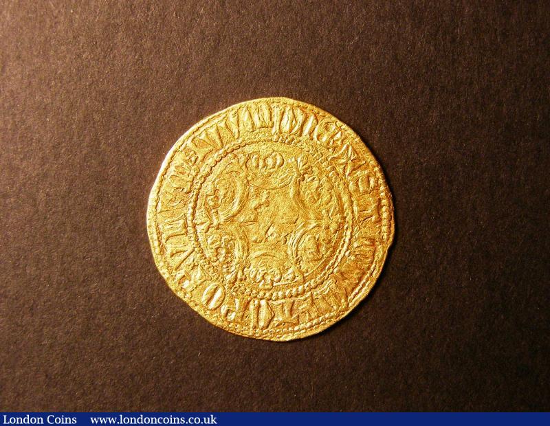 London Coins : A136 : Lot 1048 : Scotland Gold Demy James I Large Quatrefoils with open centres S.5190 NVF