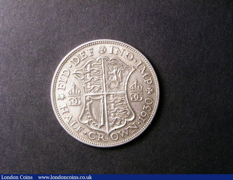 London Coins : A136 : Lot 2062 : Halfcrown 1930 ESC 779 EF/GEF with a scratch on the portrait and rare in higher grades
