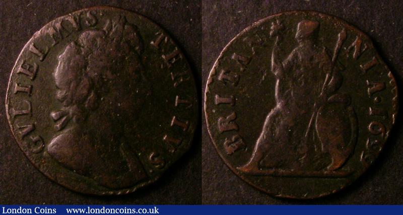 London Coins : A137 : Lot 1634 : Halfpenny 1699 Date in Exergue, No Stops on Reverse unlisted by Peck, listed as item no.128 ...