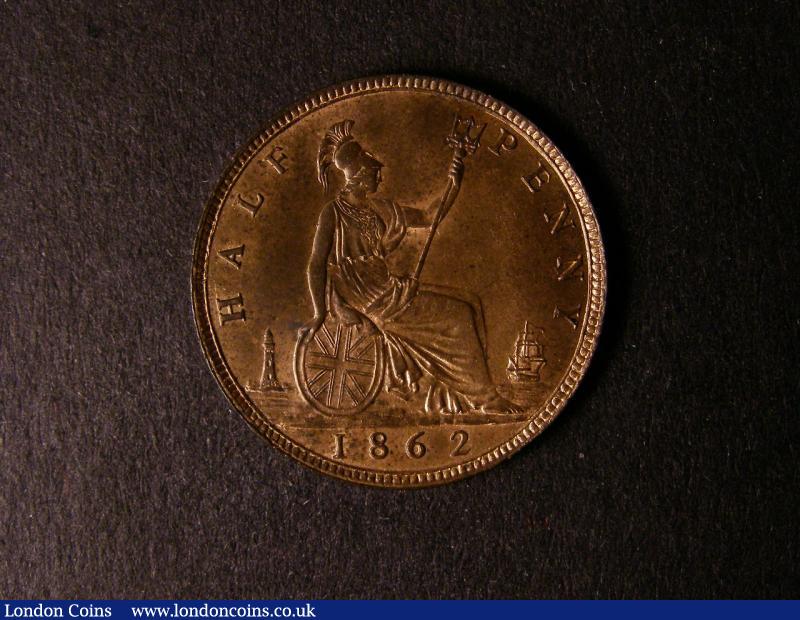 London Coins : A137 : Lot 445 : Halfpenny 1862 Freeman 289 CGS UNC 82