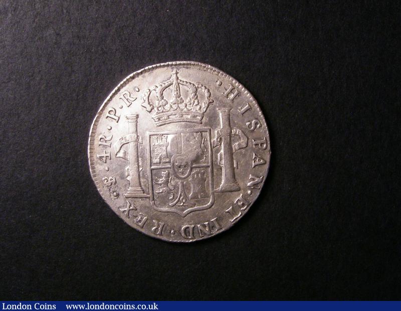 London Coins : A138 : Lot 2168 : Half Dollar 1788 ESC 611 4 Reales Oval Counterstamp George III on Bolivia 4 Reales Potosi mint Count...