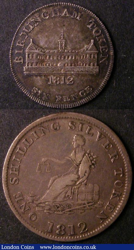 London Coins : A138 : Lot 617 : Shilling 1812 Yorkshire Leeds John Smalpage and S.Lumb Davis 29 Fine/Good Fine, Sixpence 1812 Wa...