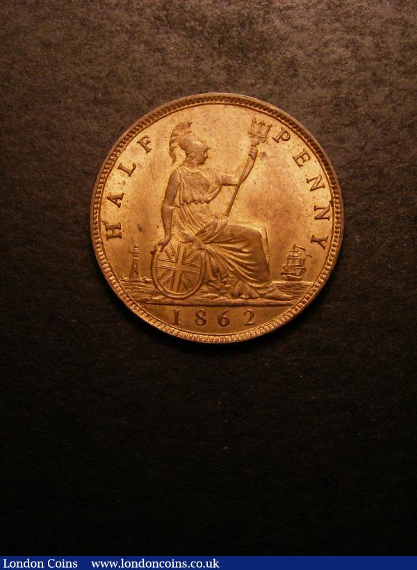 London Coins : A138 : Lot 776 : Halfpenny 1862 Freeman 289 dies 7+G UNC and lustrous, Ex-Michael Freeman
