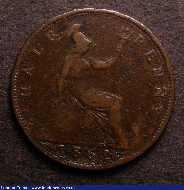 London Coins : A140 : Lot 2046 : Halfpenny 1862 Die Letter C Freeman 288A dies 7+F Fair with some scratches, Very Rare