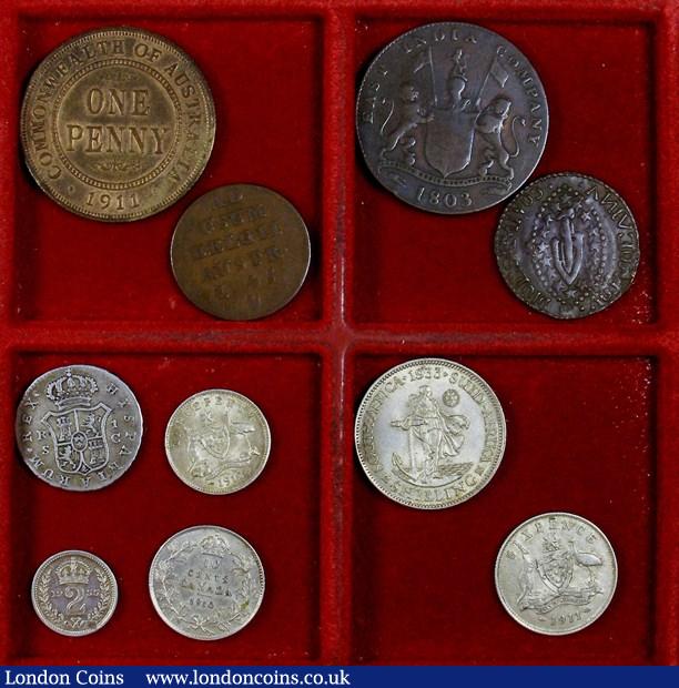 London Coins : A140 : Lot 2785 : World (10) Australia (3) Penny 1911 EF, Threepence 1912 GVF, Sixpence 1911 NVF, South Af...