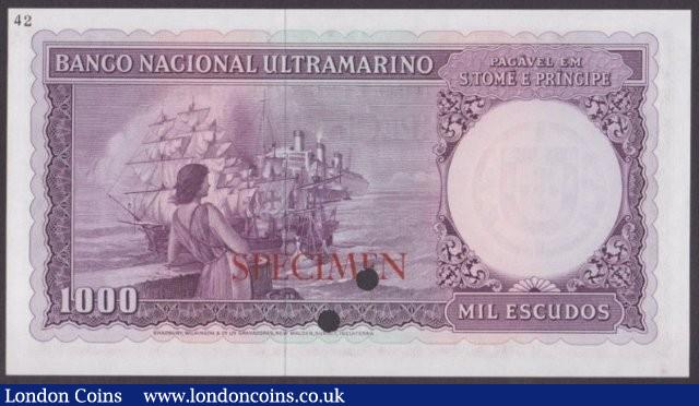 London Coins : A140 : Lot 666 : Saint Thomas & Prince 1000 escudos issued 1964, Colour trial in purple No.42, SPECIMEN o...