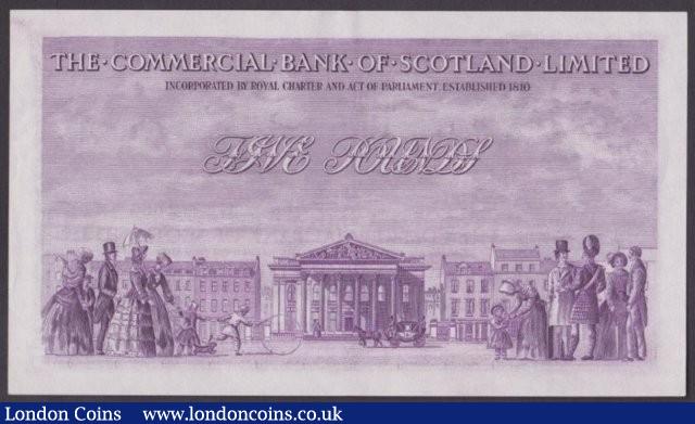 London Coins : A140 : Lot 676 : Scotland Commercial Bank of Scotland Limited &pound;5 dated 2nd January 1954, series 17E 072065&...