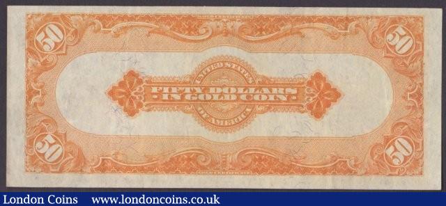 London Coins : A140 : Lot 751 : USA $50 Gold certificate dated 1913 series A480275, signed Parker & Burke, Pick273 (...