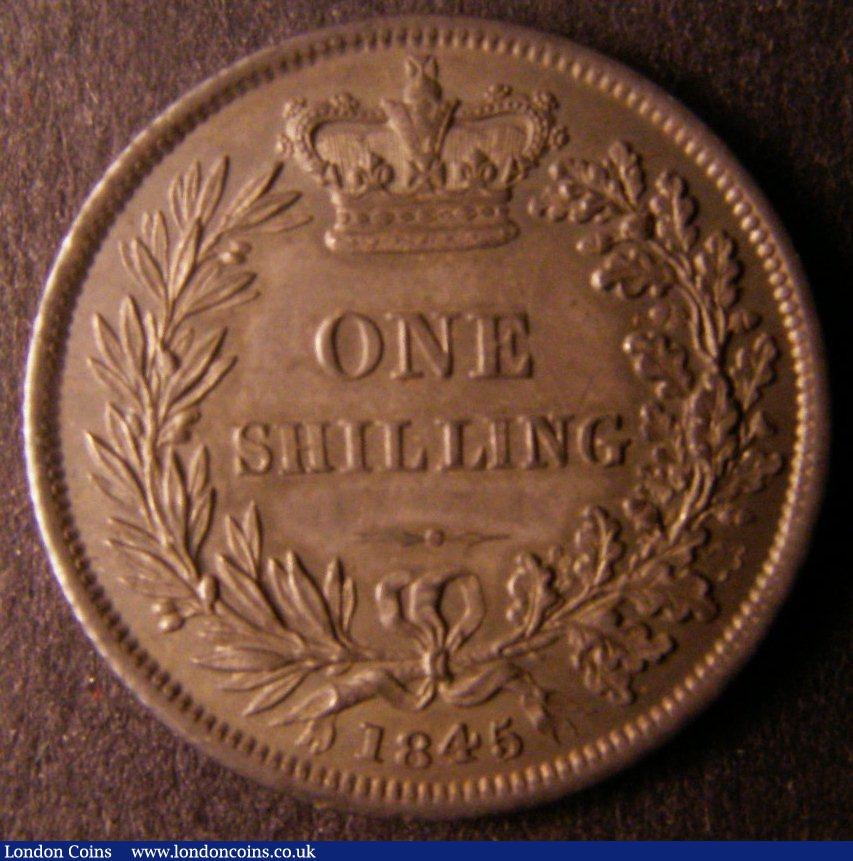London Coins : A140 : Lot 893 : Shilling 1845 ESC 1292 CGS AU 78, Ex-Cheshire Collection NGC MS 64