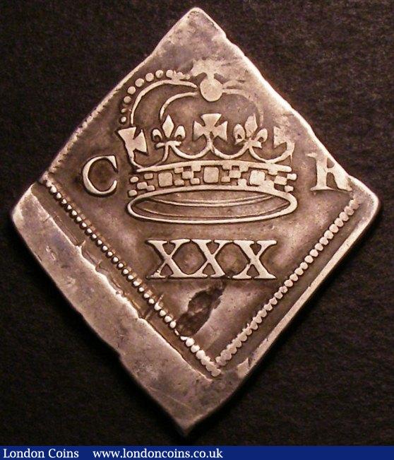 London Coins : A141 : Lot 1109 : Halfcrown 1646 Charles I Newark besieged S3140a strong VF with a flan flaw below XXX a pleasing exam...