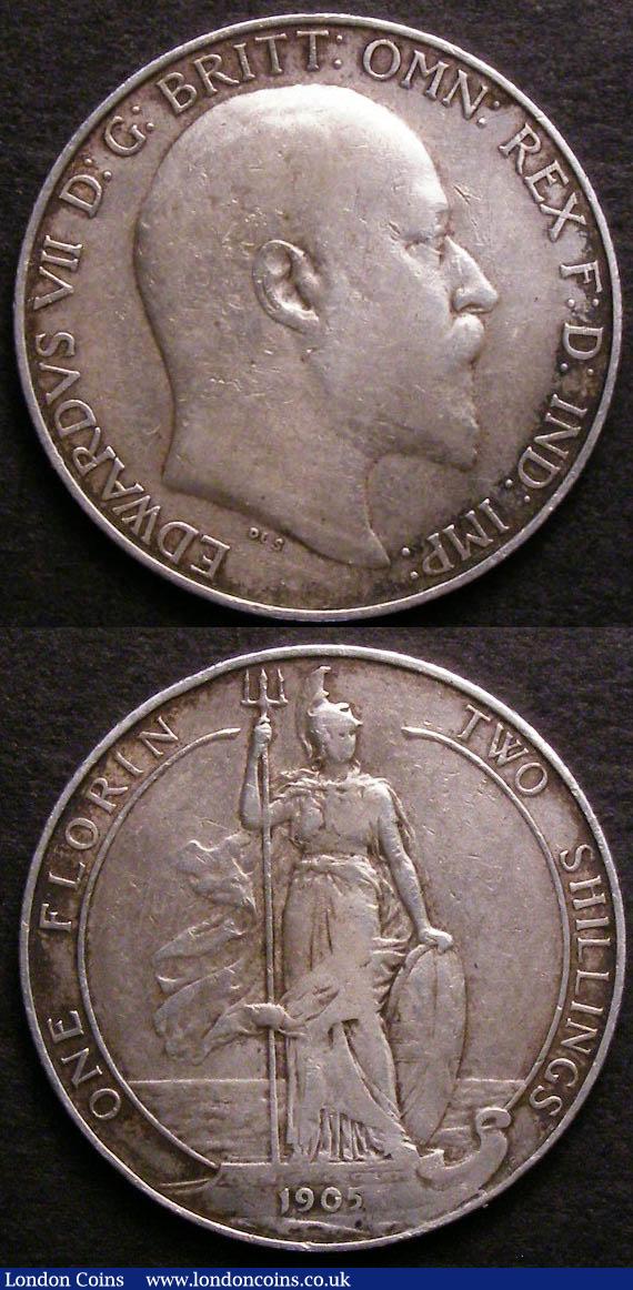 London Coins : A141 : Lot 1763 : Halfcrown 1905 ESC 750 VG, Florin 1905 ESC 923 Near Fine