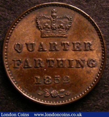 London Coins : A141 : Lot 1967 : Quarter Farthing 1852 Peck 1610 UNC with around 65% lustre, Ex-Colin Cooke 25/12/1996