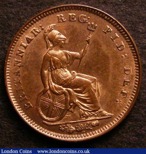 London Coins : A141 : Lot 2188 : Third Farthing 1844 Peck 1606 UNC with around 75% lustre, scarce in this high grade, Ex-...