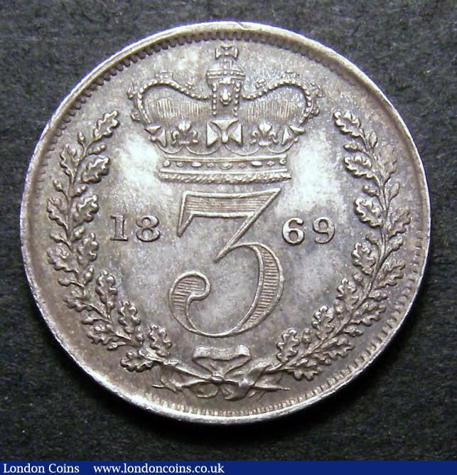 London Coins : A141 : Lot 2277 : Threepence 1869 ESC 2075C CGS 80 Ex-Cheshire Collection, the finest known of 2 examples thus far...