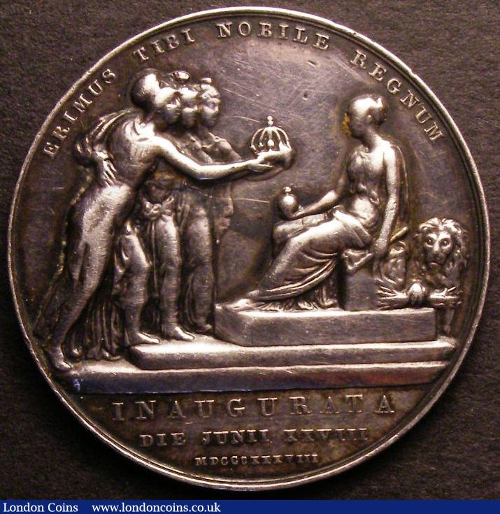 London Coins : A141 : Lot 943 : Coronation of Queen Victoria 1838 The Official Royal Mint issue 36mm diameter in silver by B.Pistruc...