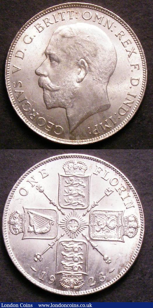 London Coins : A142 : Lot 2204 : Florins (2) 1922 ESC 941 UNC nicely toned with a few light contact marks, 1923 ESC 942 UNC or ne...