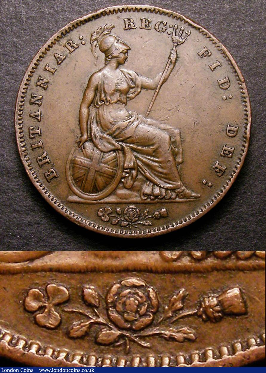 London Coins : A142 : Lot 2652 : Penny 1858 Large Rose, Large Date with 8 over struck the underlying figure unclear, the over...