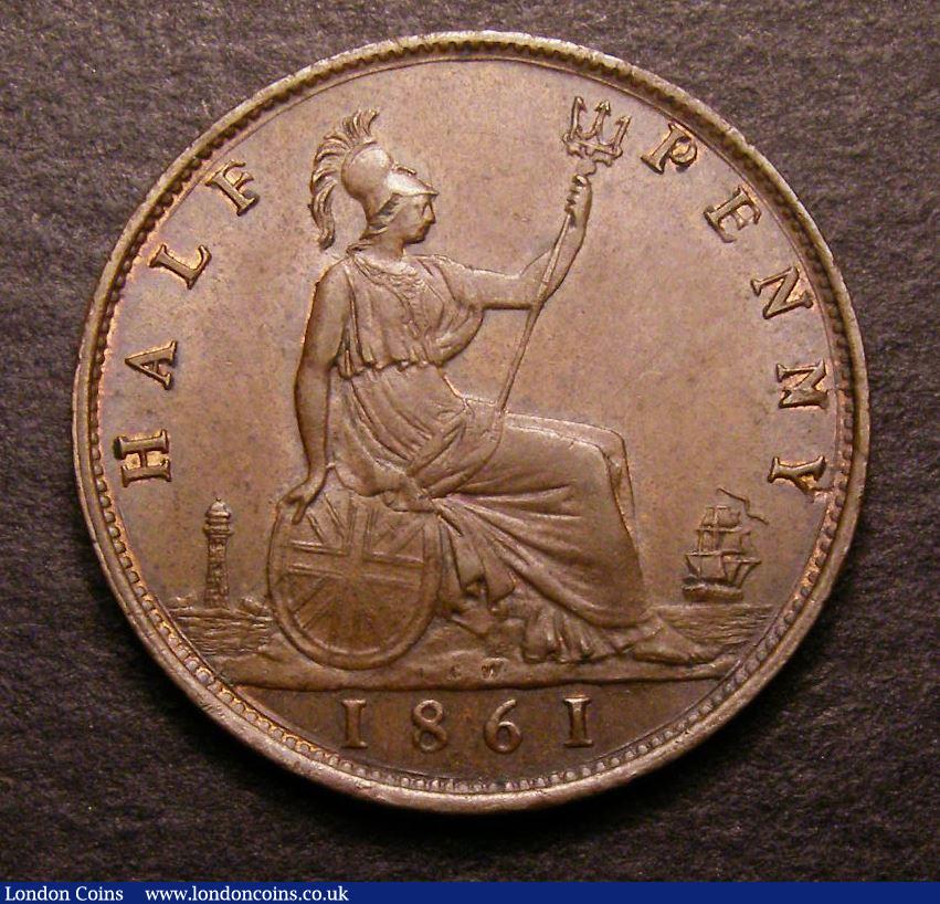 London Coins : A142 : Lot 430 : Halfpenny 1861 Freeman 274 dies 5+E CGS 75 we note there was no example in the Nicholson or Norweb c...