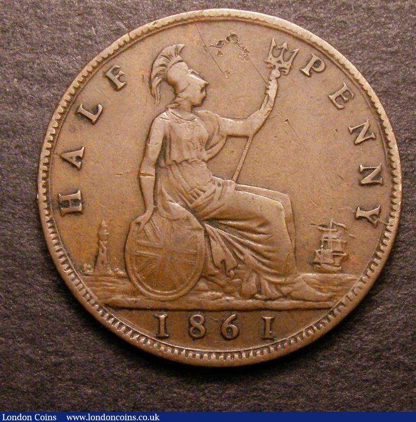 London Coins : A142 : Lot 432 : Halfpenny 1861 Freeman 275 dies 5+G CGS 20