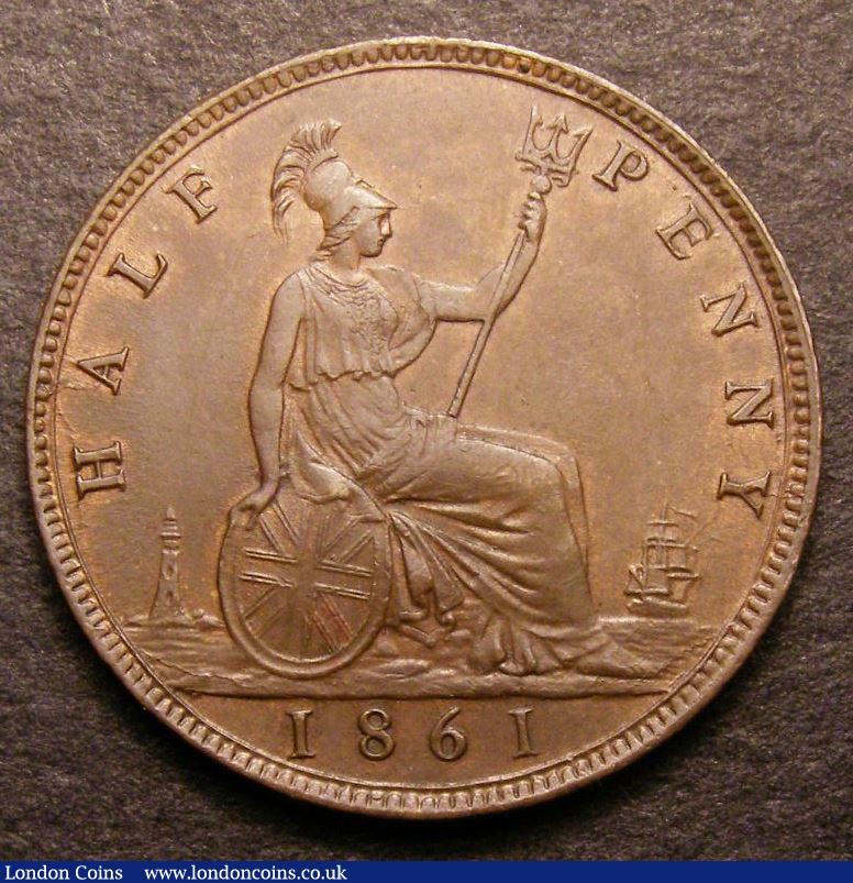 London Coins : A142 : Lot 438 : Halfpenny 1861 Freeman 282 dies 7+G CGS 75