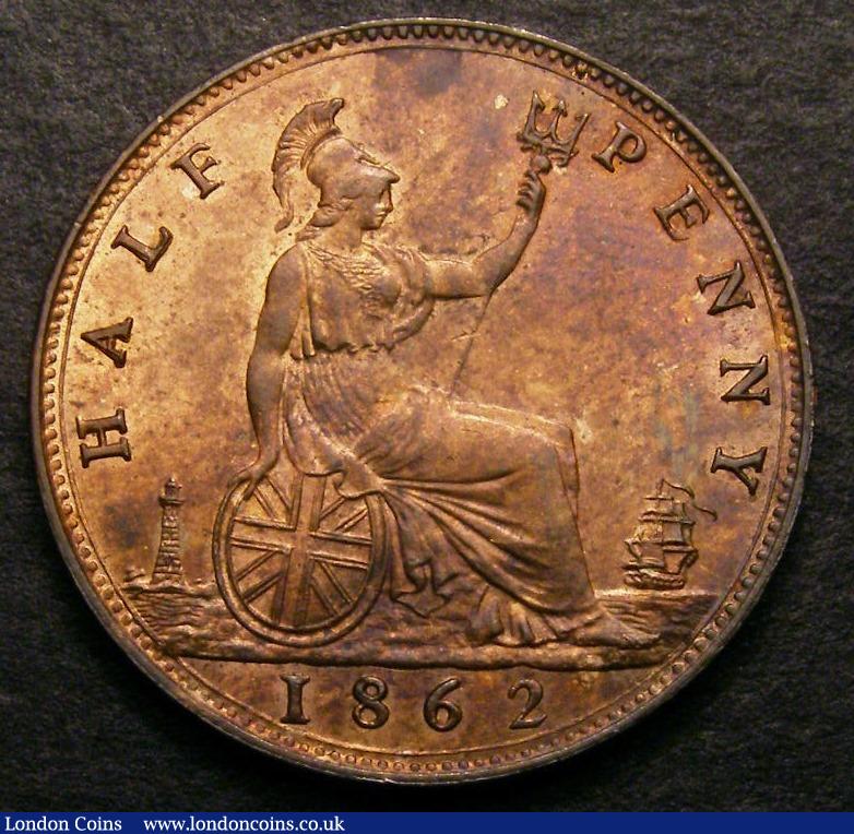London Coins : A142 : Lot 444 : Halfpenny 1862 dies 7+H Ex-Michael Freeman who states 'Reverse H not a proof and therefore unpub...