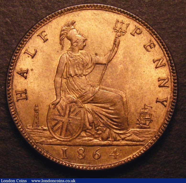 London Coins : A142 : Lot 450 : Halfpenny 1864 Freeman 295 dies 7+G CGS 82 Ex-NGC MS64 RD Cheshire Collection, Ex-Croydon Coin A...
