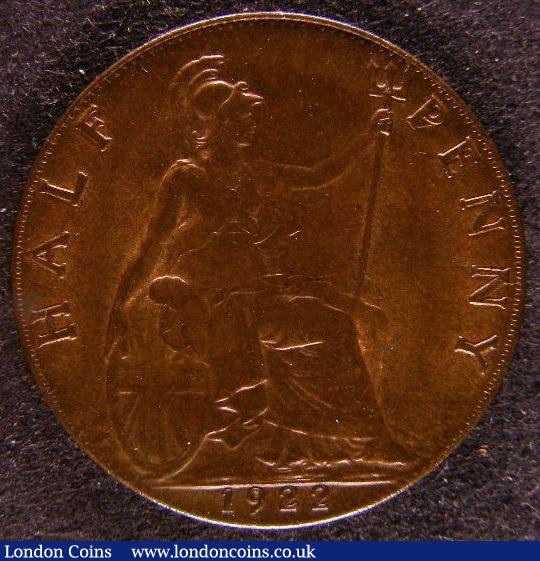 London Coins : A142 : Lot 556 : Halfpenny 1922 Freeman 401 dies 1+A CGS 70