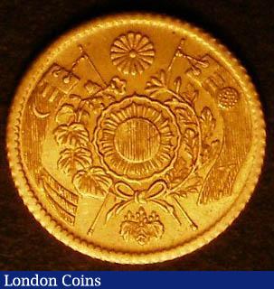 London Coins : A143 : Lot 1015 : Japan Gold Yen 1871 Year 4 High Dot Y#9 EF