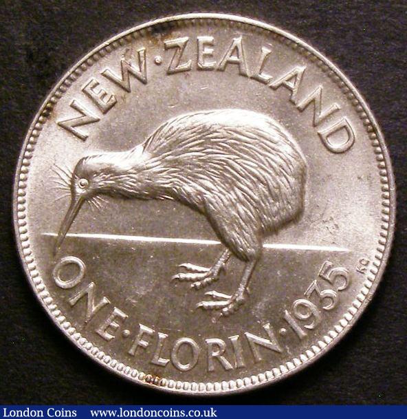 London Coins : A143 : Lot 1032 : New Zealand Florin 1935 KM#4 UNC and lustrous with some tone spots on either side