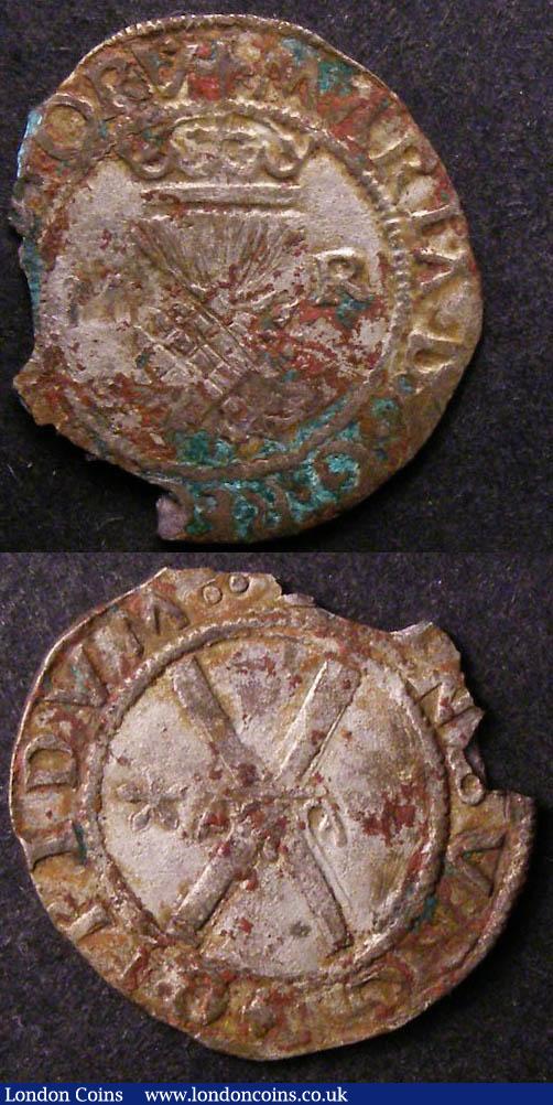 London Coins : A143 : Lot 1070 : Scotland (2) Bawbee James V and Mary S.5384 Fine with some scratches on the obverse, Bawbee Mary Fir...
